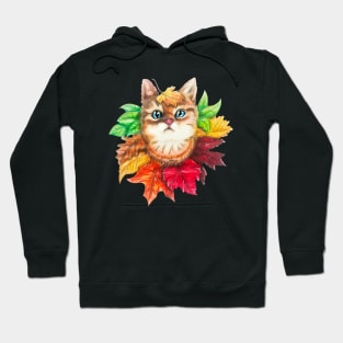 Fall Leaves Cat Hoodie